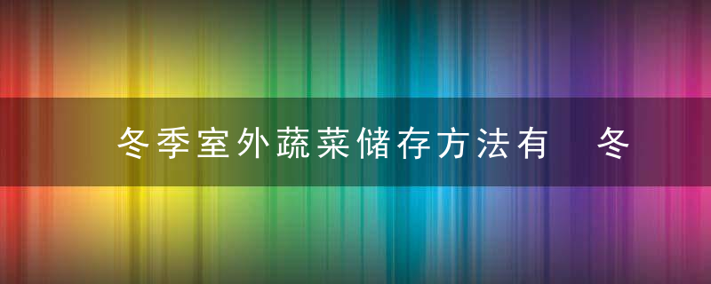 冬季室外蔬菜储存方法有 冬季室外有哪些保存蔬菜的方法